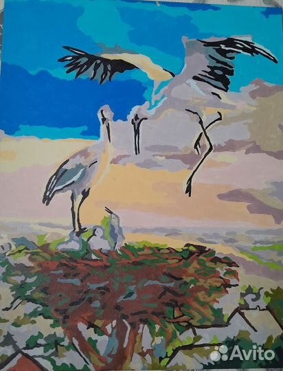 Картины по номерам, природа, раскрашенные