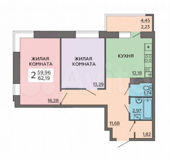 Квартира-студия, 35,6 м², 6/14 эт.