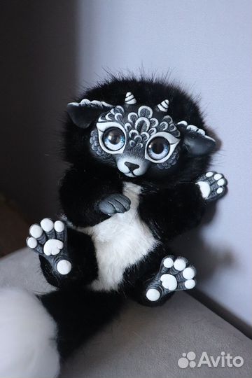 Игрушка ручной работы в смешанной технике