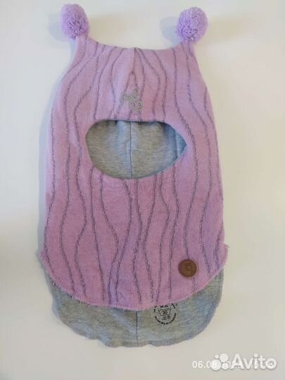 Зимняя шапка шлем для девочки nels 54