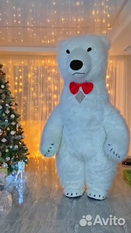 Белый мишка поздравление, Ростовая кукла