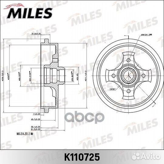 Барабан тормозной K110725 Miles