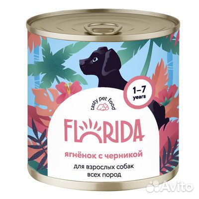 Florida консервы Консервы для собак Ягненок с черн