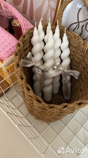 Свеча куб, спираль, пион