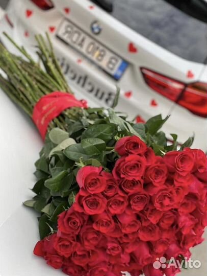 Букет из 15 роз 60 см Цветы Розы