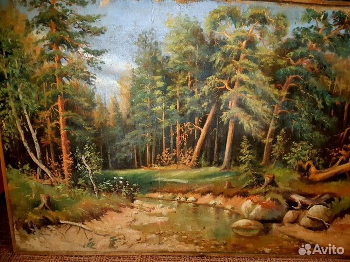 Картина маслом старинная.антиквариат