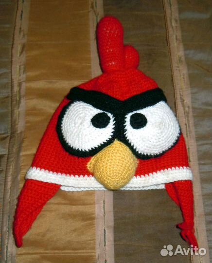 Шапка вязаная детская. Angry Birds