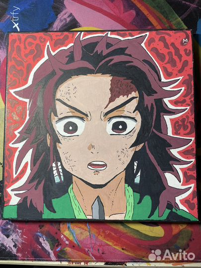 Картина с аниме на холсте