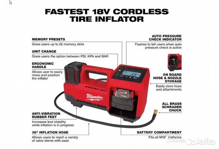 Насос-компрессор milwaukee M18 2848-20