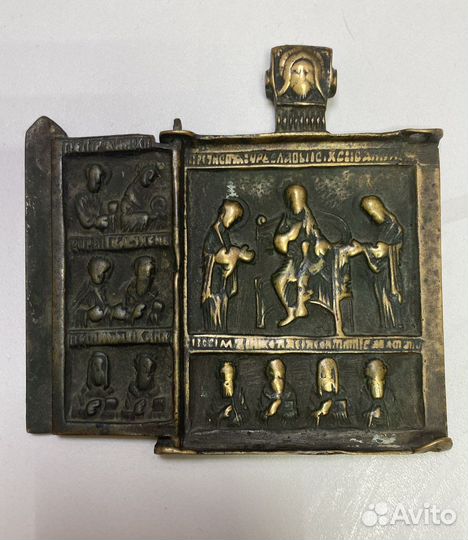 Иконка складень латунь»Христос Вседержитель»