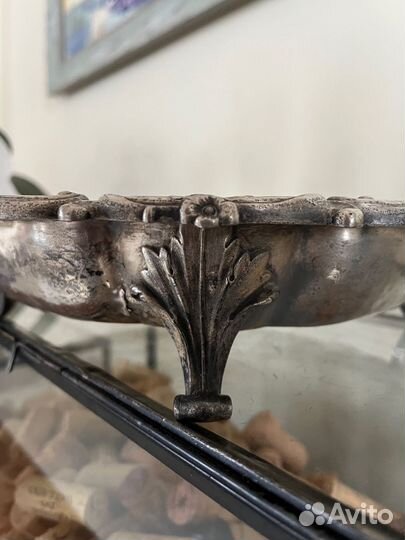 Блюдо антикварное 33х29 серебрение. Англия, 19 в