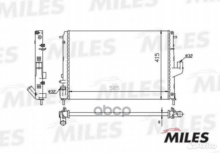 Радиатор miles acrm037 renault logan/sandero 08