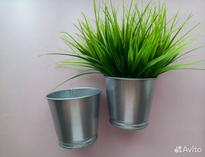 Кашпо горшок для цветов IKEA металл