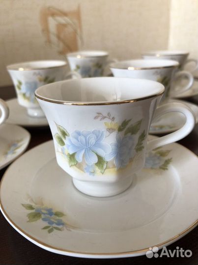 Кофейный набор, фарфор, 12 предметов