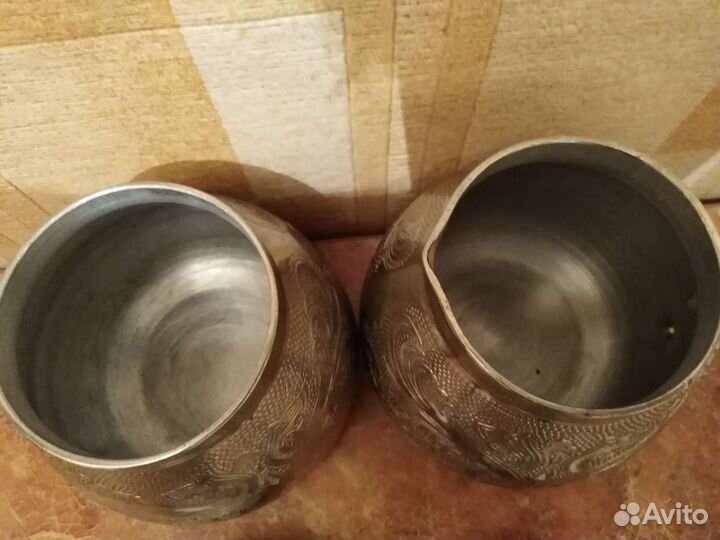 Мельхиоровая сахарница и молочник СССР