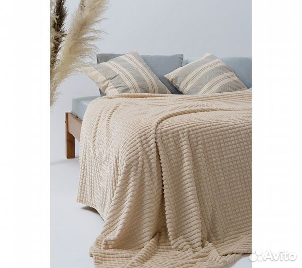 Плед GoodNight Велсофт Velvet 180х200, бежевый