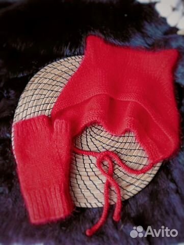 Митенки и чепчик женский