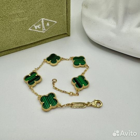 Van cleef браслет малахит в золоте