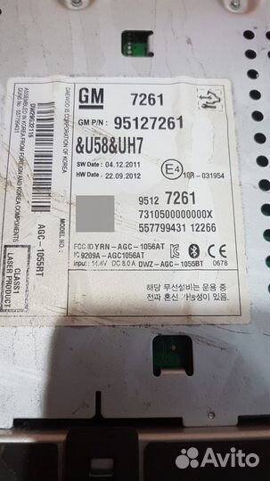 Магнитофон на Chevrolet Aveo T300