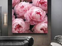 Интерьерная картина маслом нежные розовые пионы