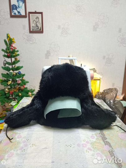 Шапка ушанка из кролика