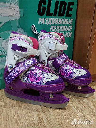 Коньки раздвижные для девочки р.31-34