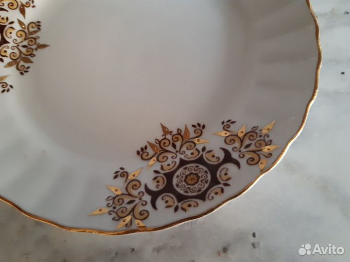 Фарфоровое кофейное трио Рига новое Винтаж