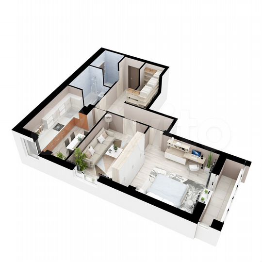 2-к. квартира, 65,1 м², 14/16 эт.