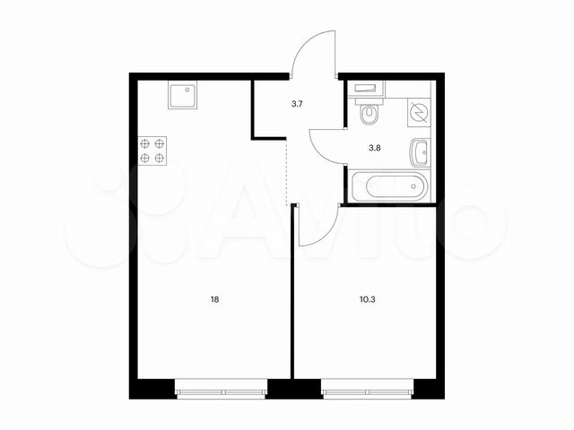 1-к. квартира, 35,8 м², 2/9 эт.