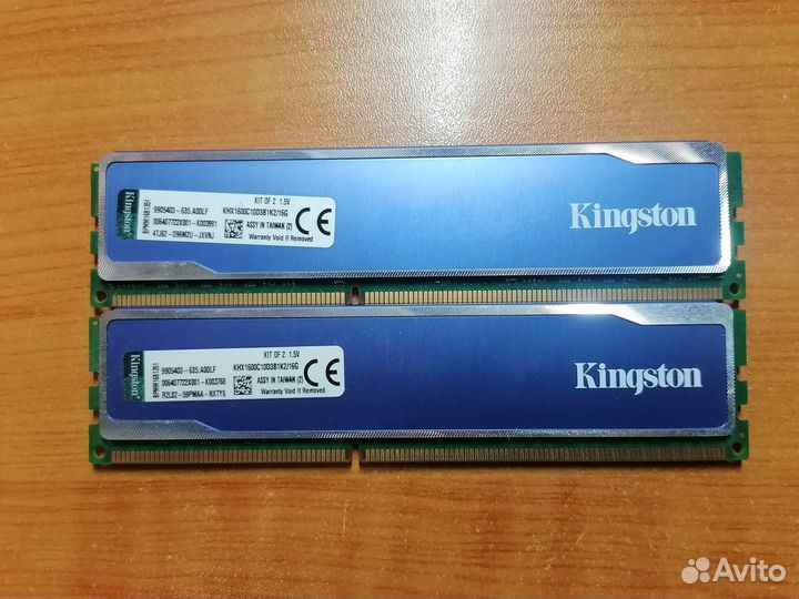 Оперативная память ddr3 Kingston 16 Gb (2х8) 1600
