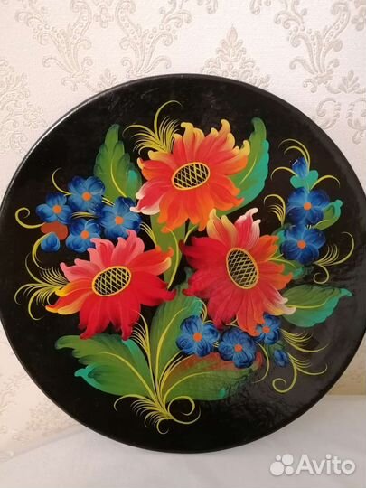 Коллекционная тарелка 30 см Петриковская роспись