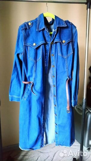 Джинсовое платье миди 46-48 размер