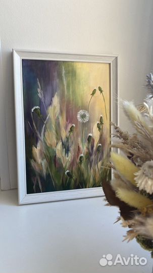 Картина холст масло цветы