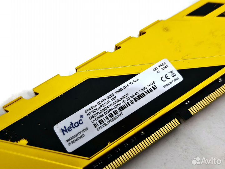 Оперативная память Netac Shadow DDR4 16 Гб