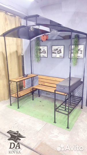 Мангал беседка с лавочкой