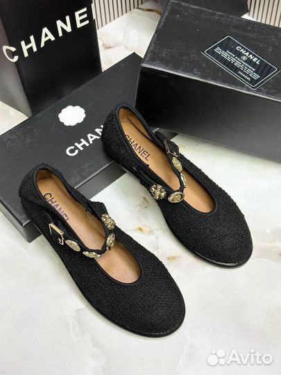 Балетки chanel кожа текстиль / 36-40