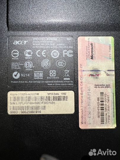 Ноутбук acer