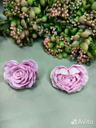 Мыло ручной работы роза в купольной упаковке