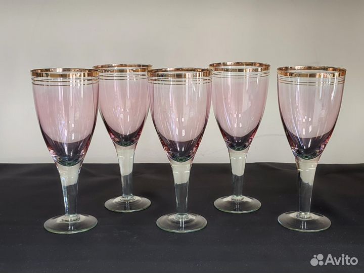 Бокалы фужеры марганцевое стекло 200 мл 5 шт