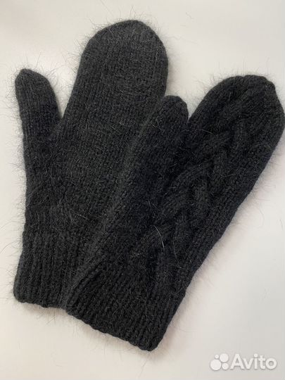 Варежки из пуха норки ручная работа