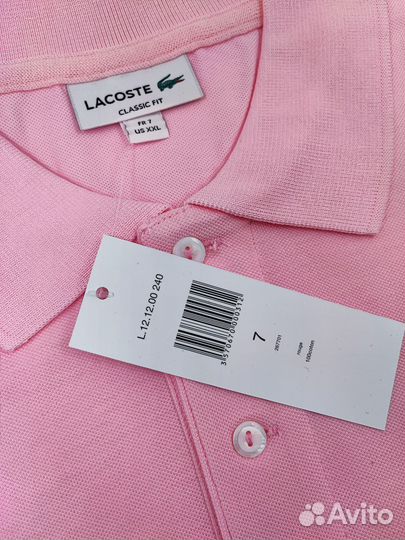 Поло Lacoste classic fit розовое