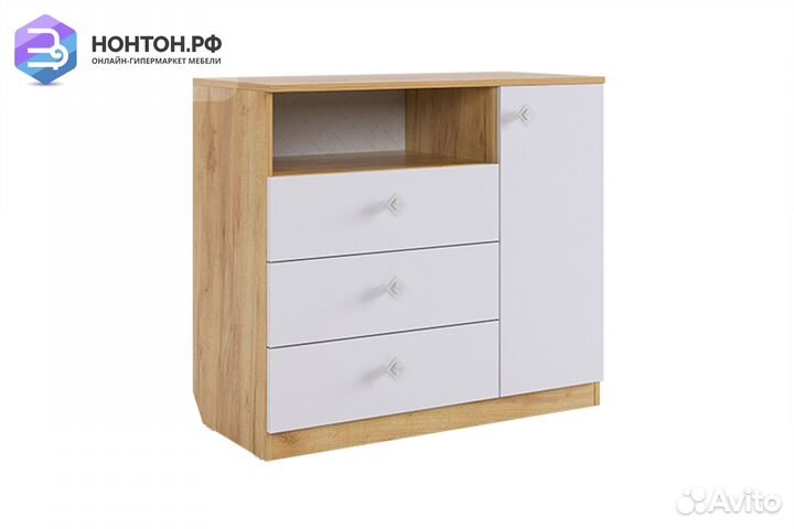 Комод Форсаж дуб крафт золотой / белый