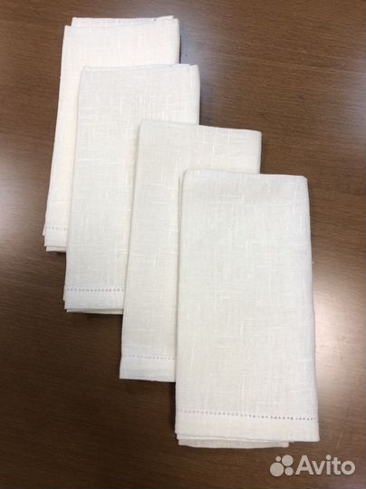 Салфетка льняная с мережкой