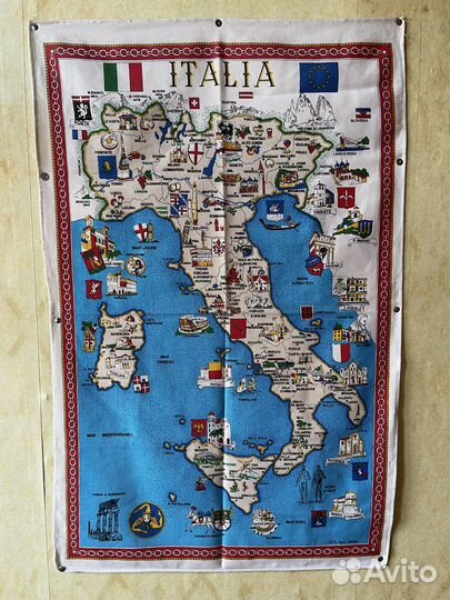Продаю декоративную карту Италии на ткани