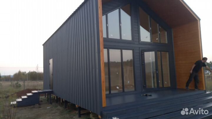 Каркасный дом блок хаус 9х6