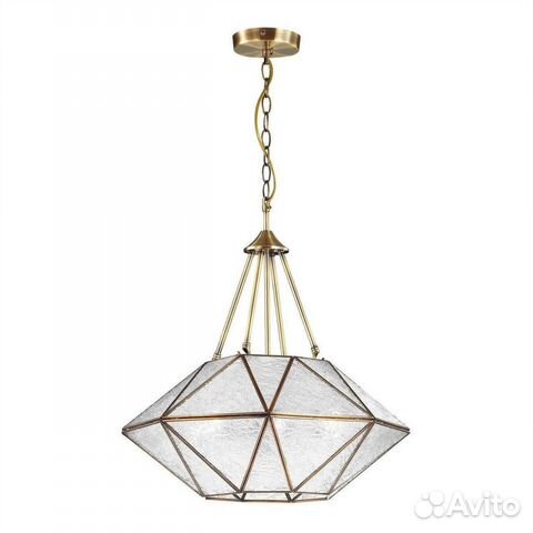 Люстра подвесная металл и стекло в спальню модерн