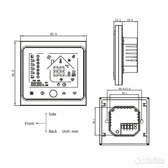 Терморегулятор для водяного теплого пола WiFi