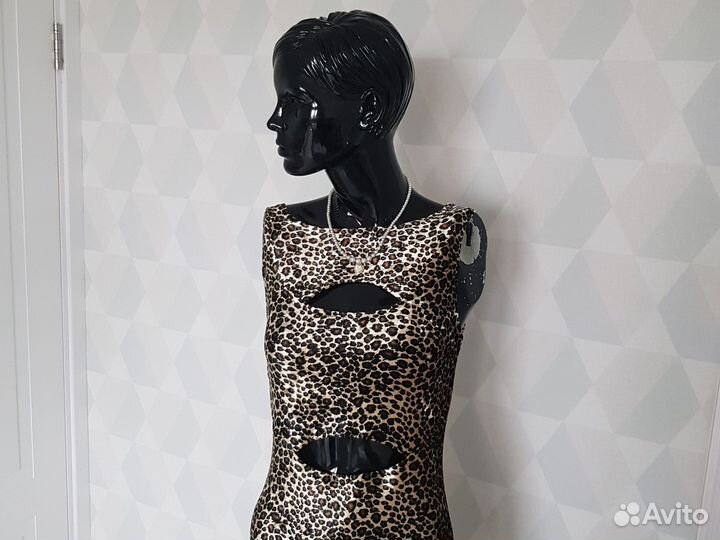 Платье,сарафан 46 48 леопард, синие, черное