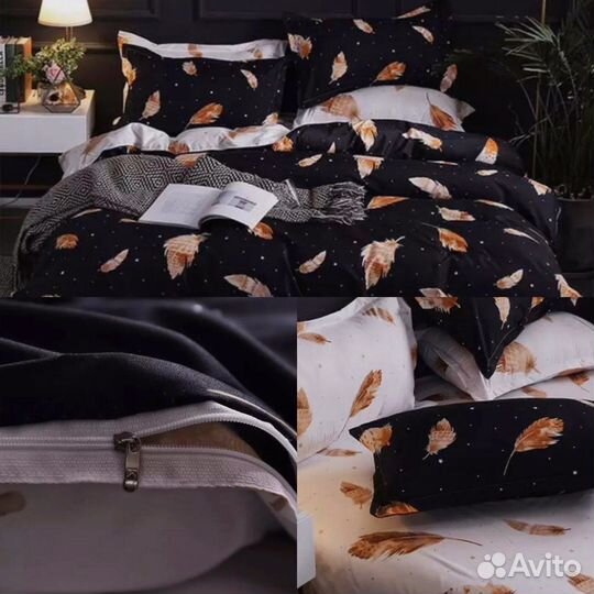 Белье постельное поплин сатин с резинкой без