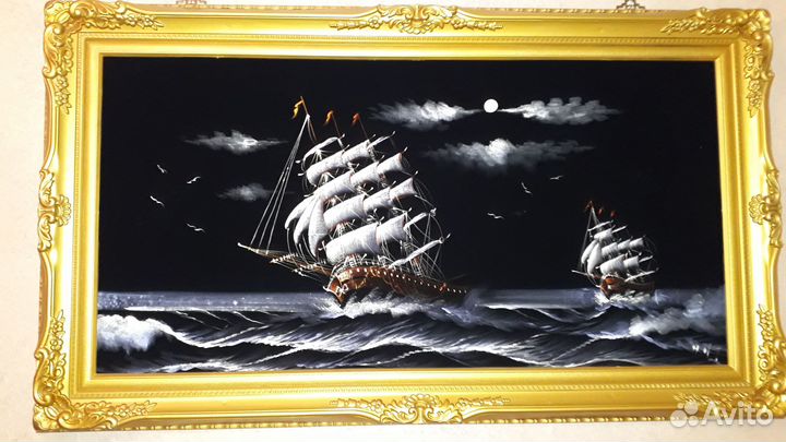 Картина маслом на бархате 3000р